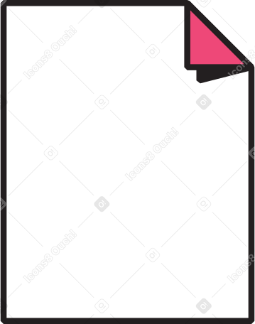 sheet of paper with a folded corner Illustration in PNG, SVG