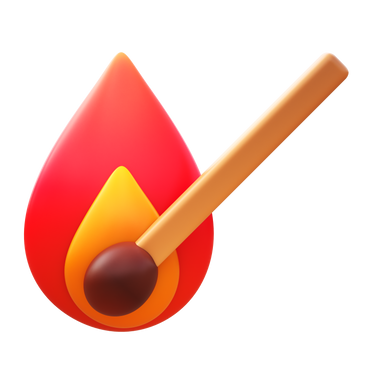 matchstick with fire PNG, SVG
