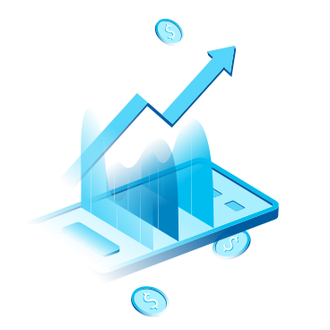 Phone with a financial growth graph  PNG, SVG