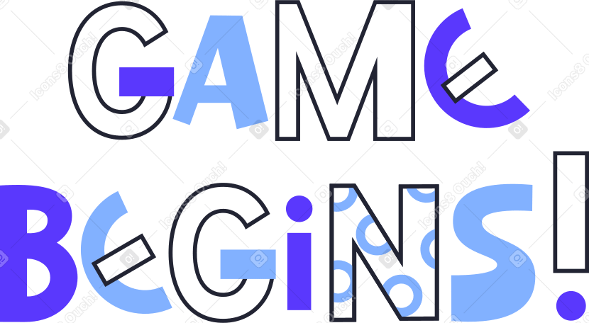 lettering game begins Illustration in PNG, SVG