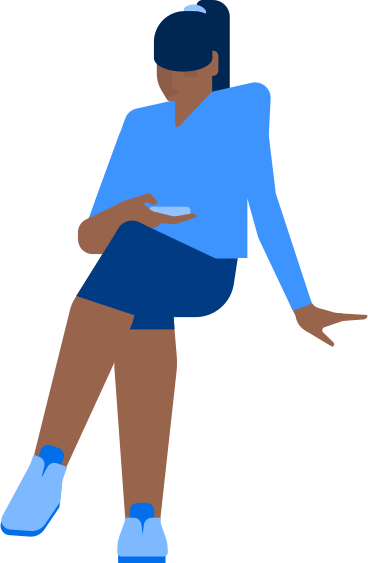 woman with phone PNG, SVG