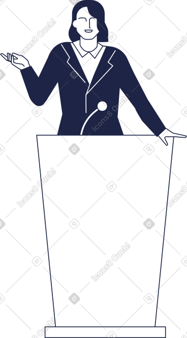 讲台背后的女政治家 PNG, SVG