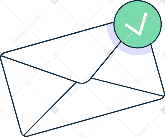 envelope with checkmark icon Illustration in PNG, SVG