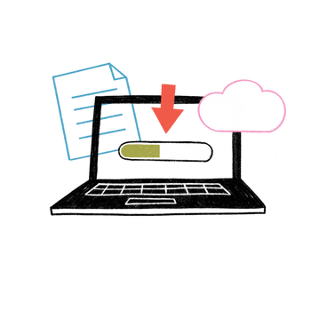 Télécharger des fichiers depuis le cloud sur un ordinateur portable PNG, SVG