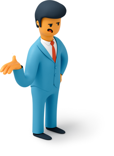 Angry businessman with raised hand PNG, SVG