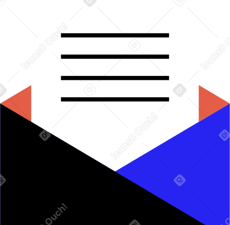 envelope with a letter Illustration in PNG, SVG