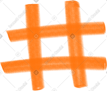 Orange hashtag PNG, SVG