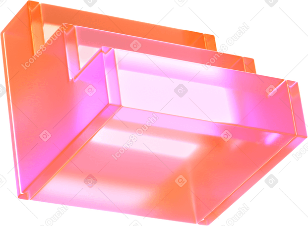 3D abstract glass stairs PNG, SVG