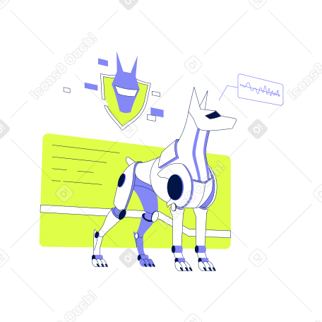 Cyber security with a robot dog PNG, SVG
