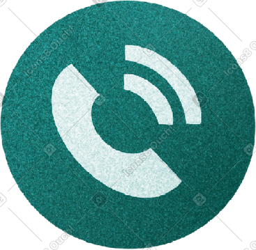 White telephone handset inside a green circle PNG, SVG