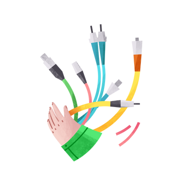 Hands holding wires PNG, SVG