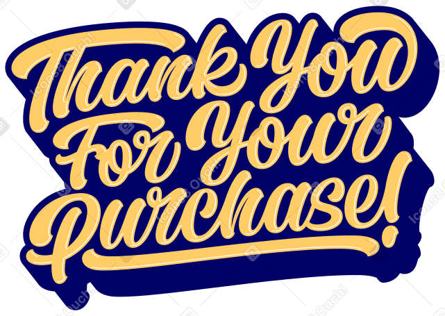 lettering thank you for your purchase! with shadows text PNG, SVG