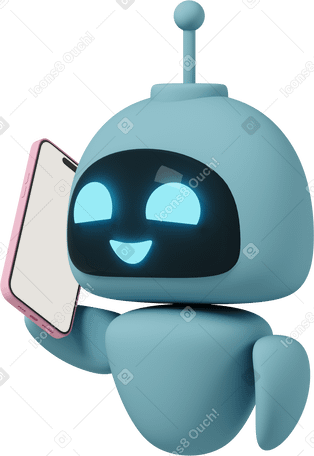 3D chatgpt robot calling on phone PNG、SVG