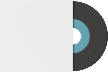 blue vinyl record with moсkup cover PNG, SVG