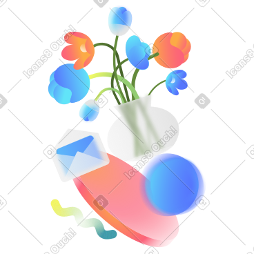 花瓶和几何形状包围的字母 PNG, SVG