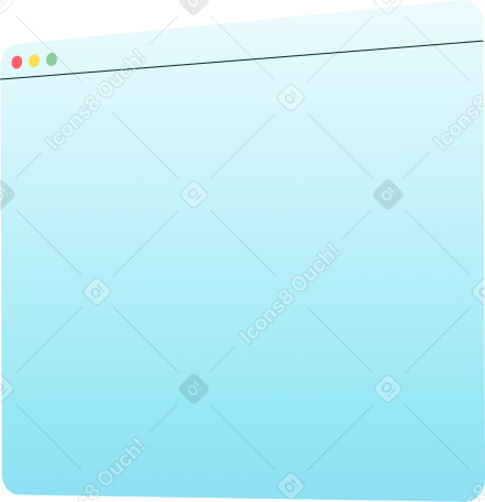 turned blue browser window Illustration in PNG, SVG