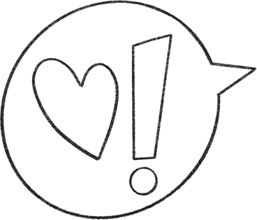 Bubble with a heart and an exclamation point в PNG, SVG