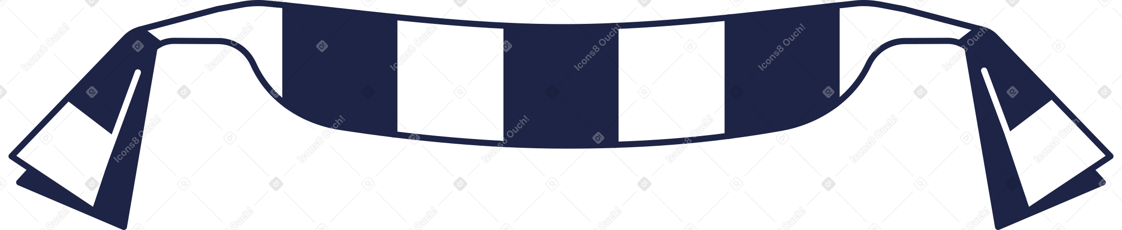 黒と白の縞模様のスカーフ PNG、SVG