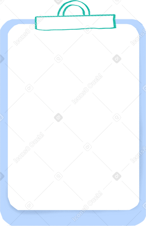 blue clipboard with paper sheet PNG、SVG