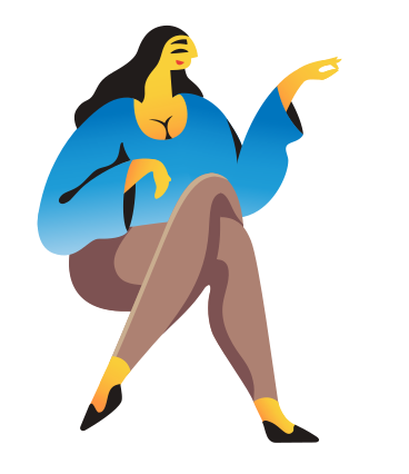 Elegant woman sitting animated illustration in GIF, Lottie (JSON), AE