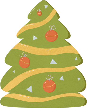 big christmas tree with toys PNG, SVG