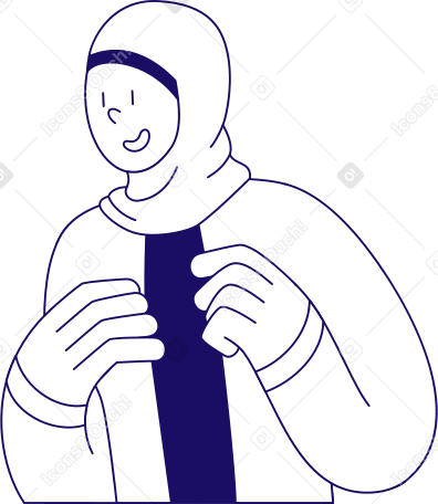 muslim woman holding something in her hands PNG, SVG
