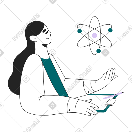 研究原子的女科学家 PNG, SVG