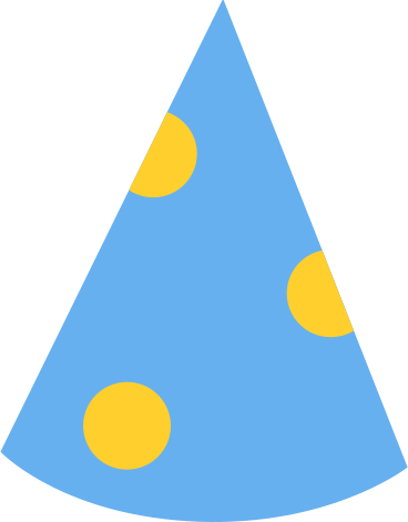 Blau gepunkteter partyhut PNG, SVG