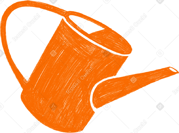 orange watering can Illustration in PNG, SVG
