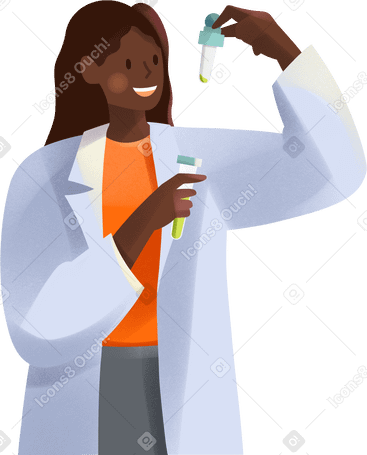 young woman scientist Illustration in PNG, SVG