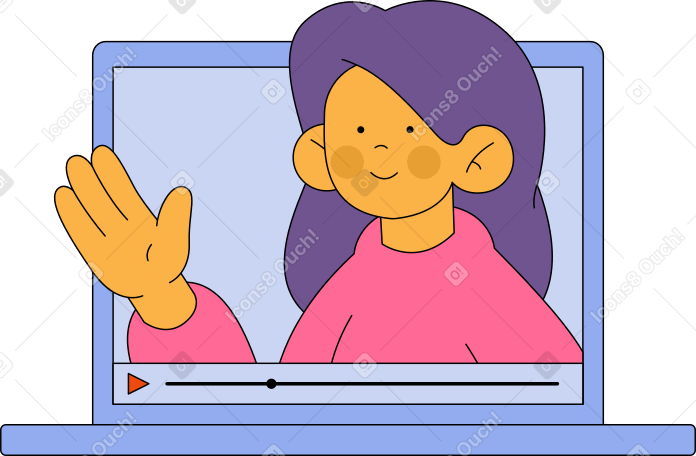 Illustration animée woman on a computer monitor aux formats GIF, Lottie (JSON) et AE