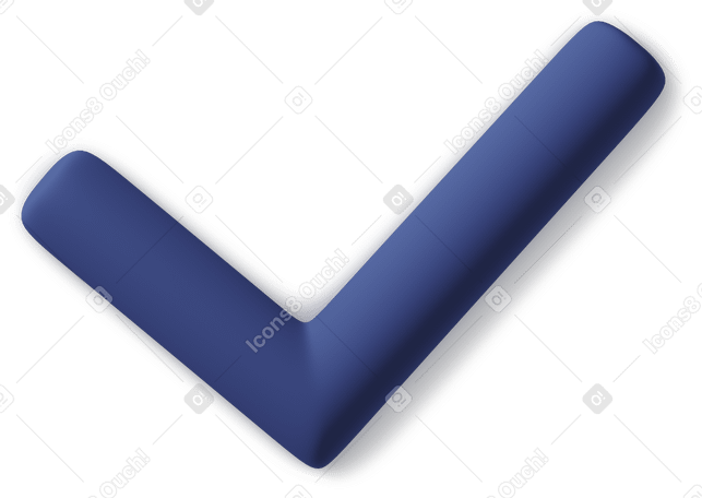 3D blue check mark icon PNG, SVG