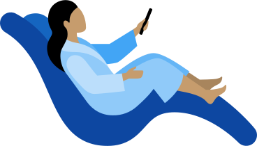 woman in lounge chair with tv remote control PNG, SVG
