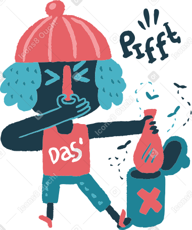 Disgusted man taking out trash Illustration in PNG, SVG