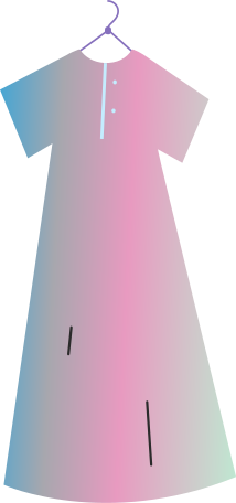 hanging gradient dress Illustration in PNG, SVG
