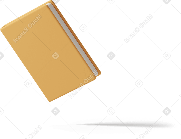 3D orange book in air Illustration in PNG, SVG