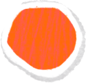 small red circle with torn edge PNG, SVG