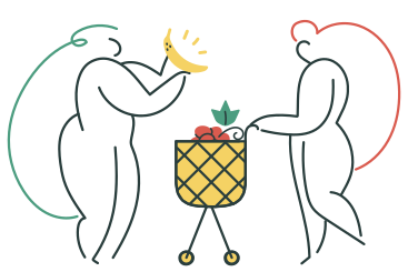 Women grocery shopping for fruit PNG, SVG