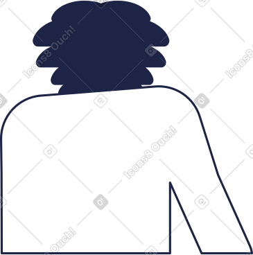 Man with voluminous hairstyle view from back PNG, SVG