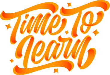 Lettering time to learn with gradient shadow PNG, SVG