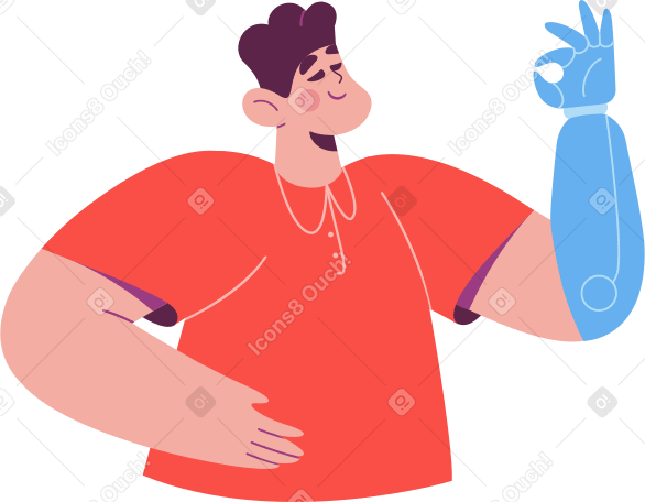 man with a prosthetic arm Illustration in PNG, SVG