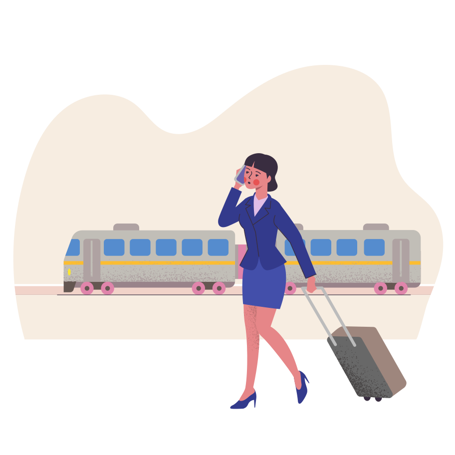 Travel by train Illustration in PNG, SVG