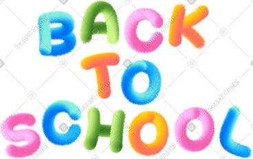 Lettering back to school in multicolored style text PNG, SVG