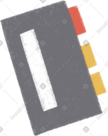 Grey voice recorder with red and yellow buttons PNG, SVG