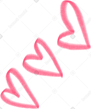 pink linear hearts PNG, SVG