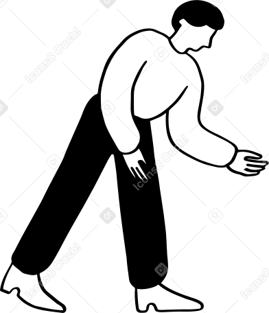 남자가 몸을 굽혀 뭔가를 들고 있다 PNG, SVG