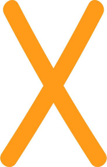 X amarillo PNG, SVG