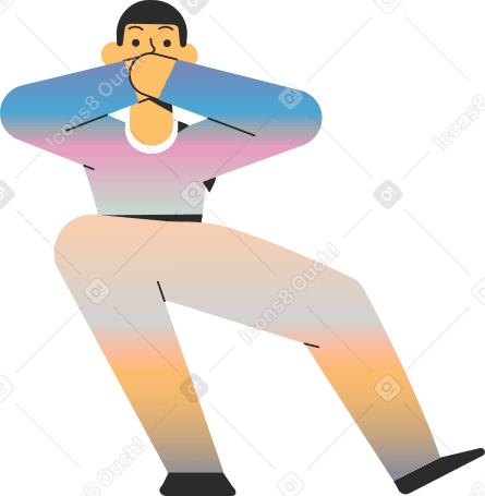 man covering mouth Illustration in PNG, SVG