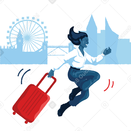 Frau fährt im urlaub nach london PNG, SVG