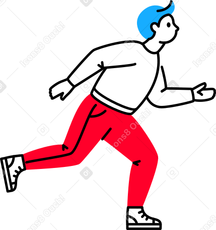 man running to the right PNG, SVG